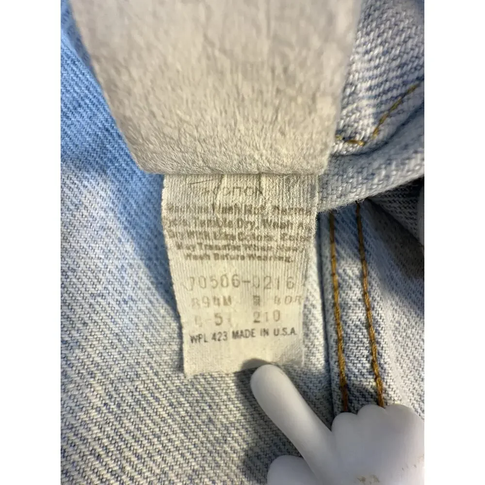 Vintage 1985 Levis Denim‎ Jacket Size 40R Soft Type 3 III Trucker USA 70506-0216